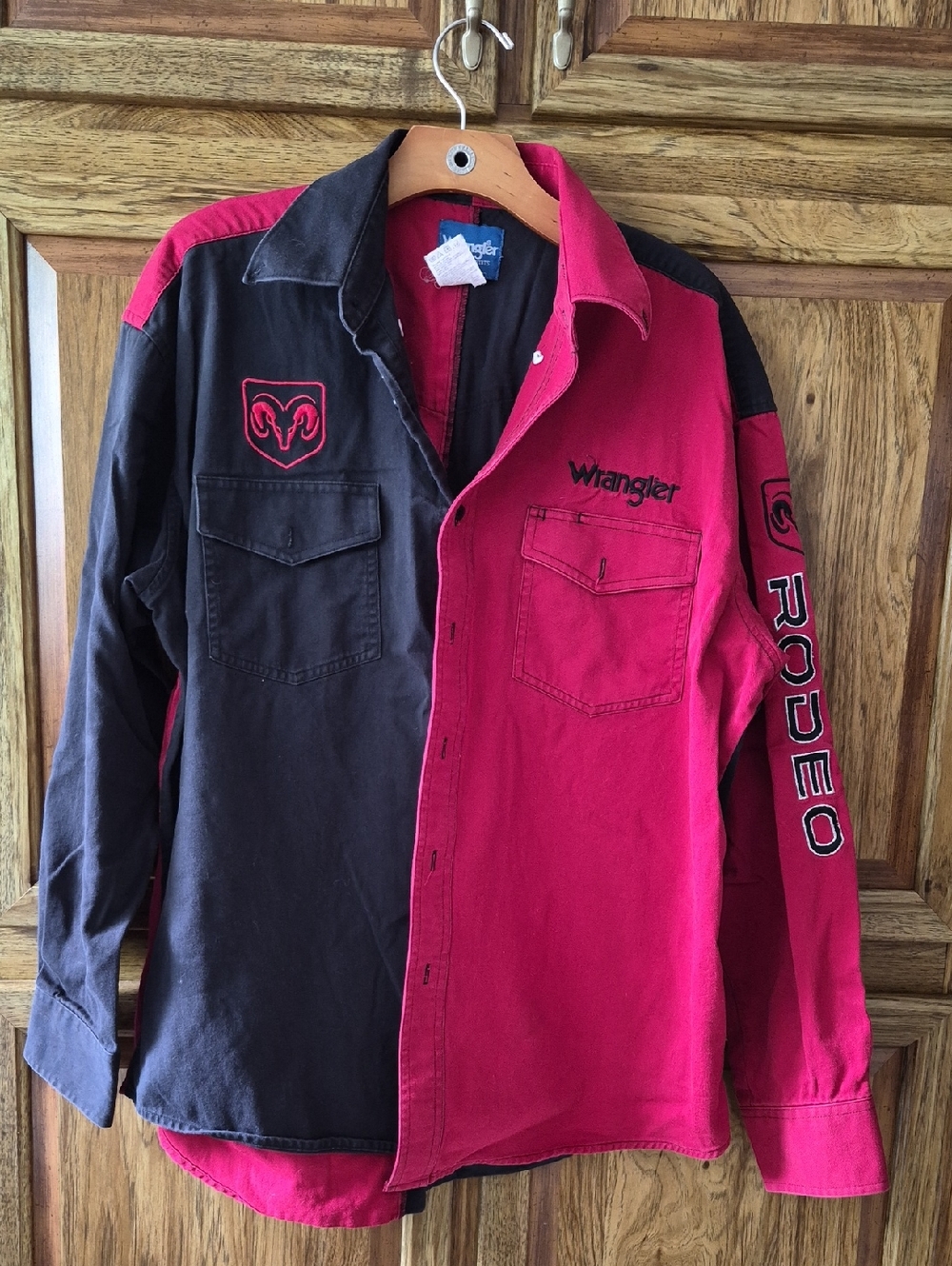 Wrangler Black & Red Rodeo Button-Up Western Shirt